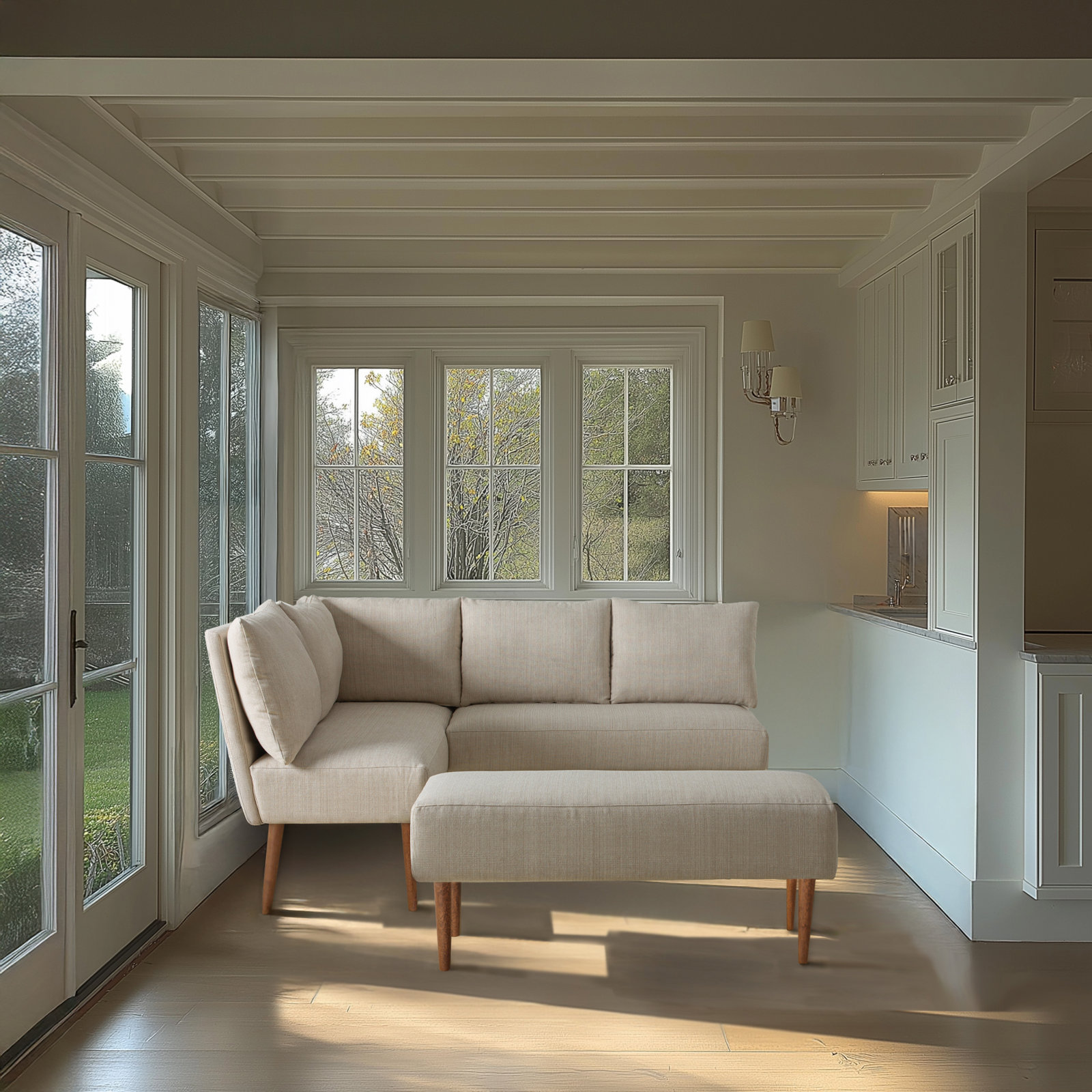 Nalaya 74" 3-Piece Dining Bench