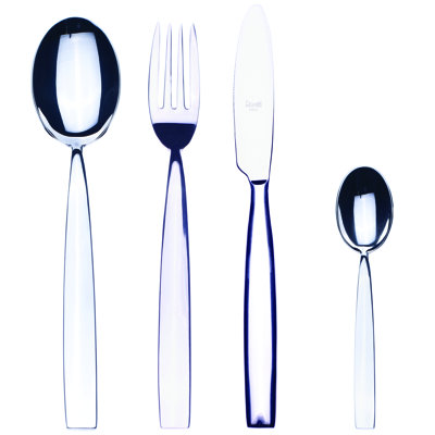 Mediterranea Flatware Set with H/H Knives - 24 Pieces - Stainless Steel