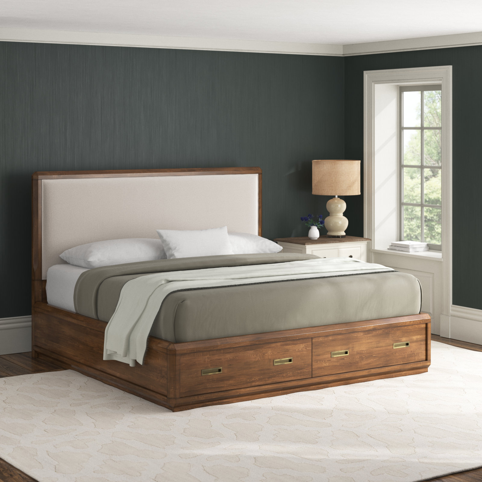 Upholstered Storage Bed, King