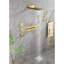 3 jets de corps et douche murale, or, système de douche au design naturel, laiton, façon