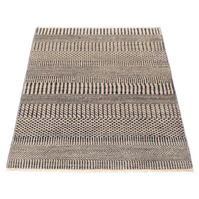 Tapis gris ombre en soie One Of A Kind 3 pi 11 po x 6 pi 3 po