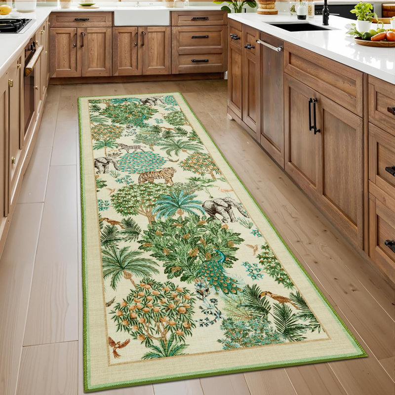 Animal Print Braided Area Rug, Beige, 290*200cm