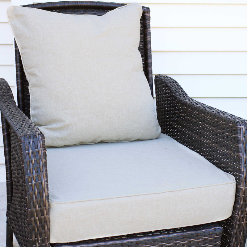 Ensemble de coussin de siège et de dossier 24 "x 24" pour chaises d'extérieur - Beige, Beige