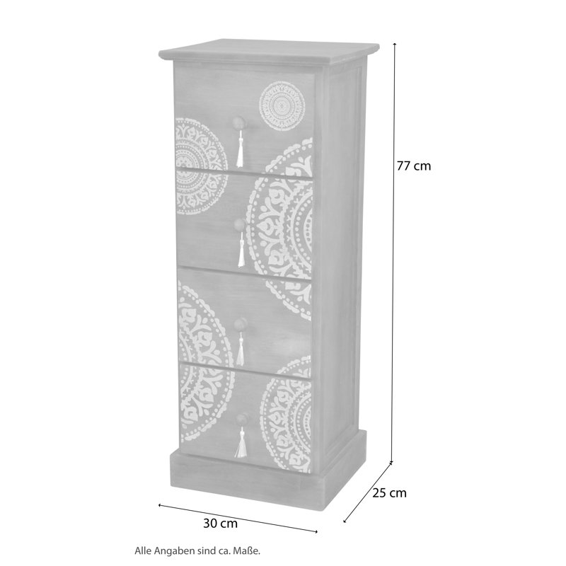 Tobler 30cm W 4 - Drawer Chest of Drawers, Brown