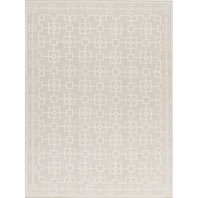 Himalayan Wool Geometric Area Rug in Silver/Brown