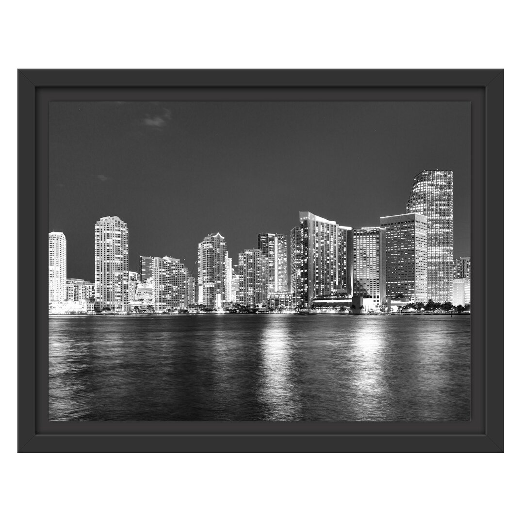 Gerahmtes Wandbild Skyline von Miami Florida