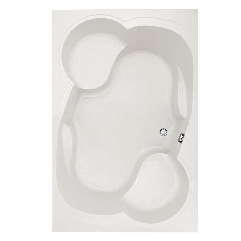 Baignoire à air Makyla, Blanc, Nickel poli