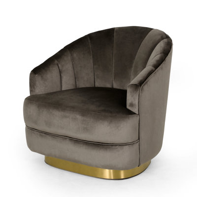 Kourteney 31.09'' Wide Tufted Velvet Swivel Armchair -  Everly Quinn, A1B32238DA064E52A3C3B015693E3A25