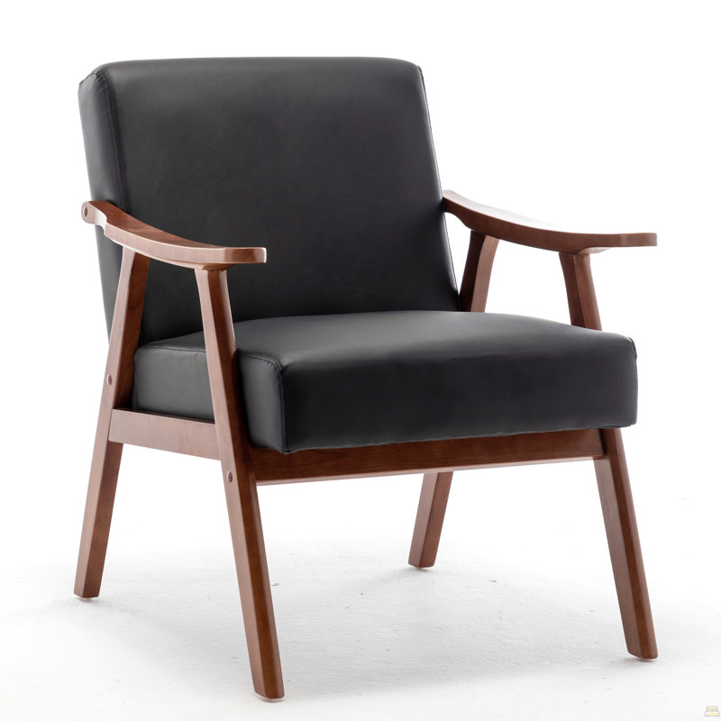 Chaise d'appoint avec revêtement en microfibre et structure en bois massif