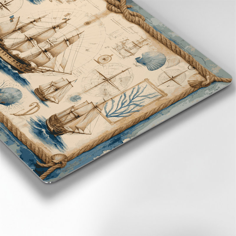 «Coastal Ships Log Design», art mural en métal beige, H 11 po x l 14 po
