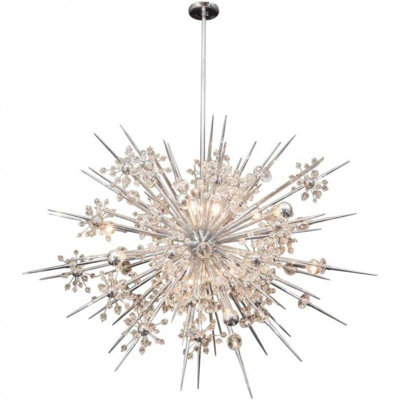 Lustre sphère en acier à 12 lumières