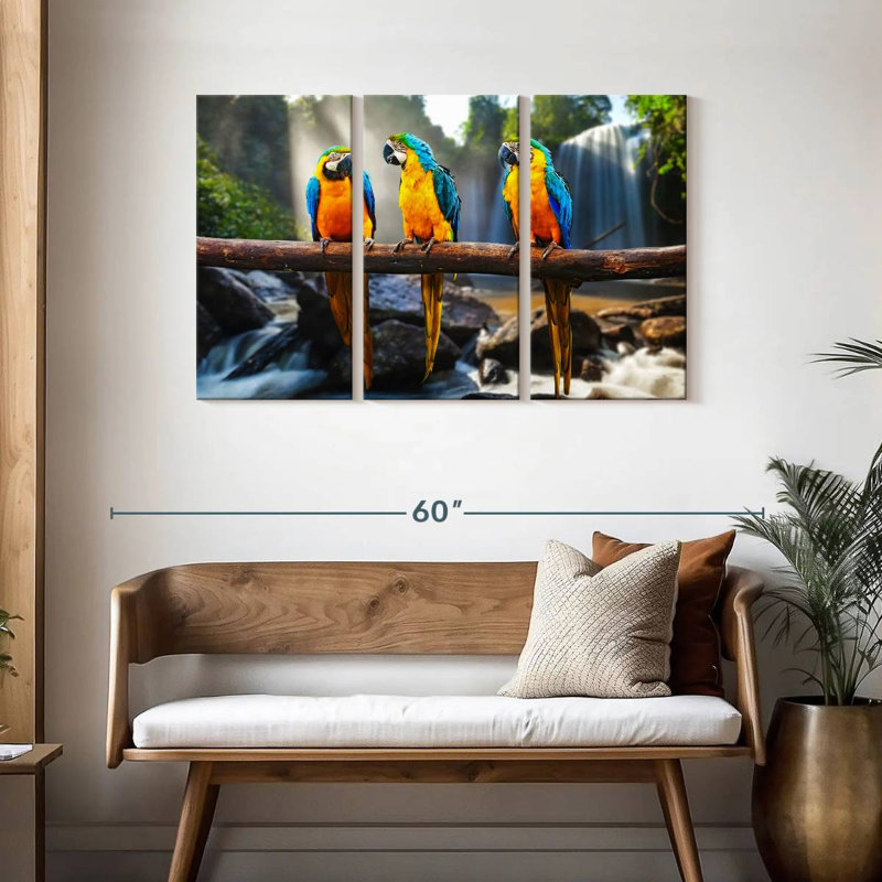 Macaw Friends, 28" H x 45" W