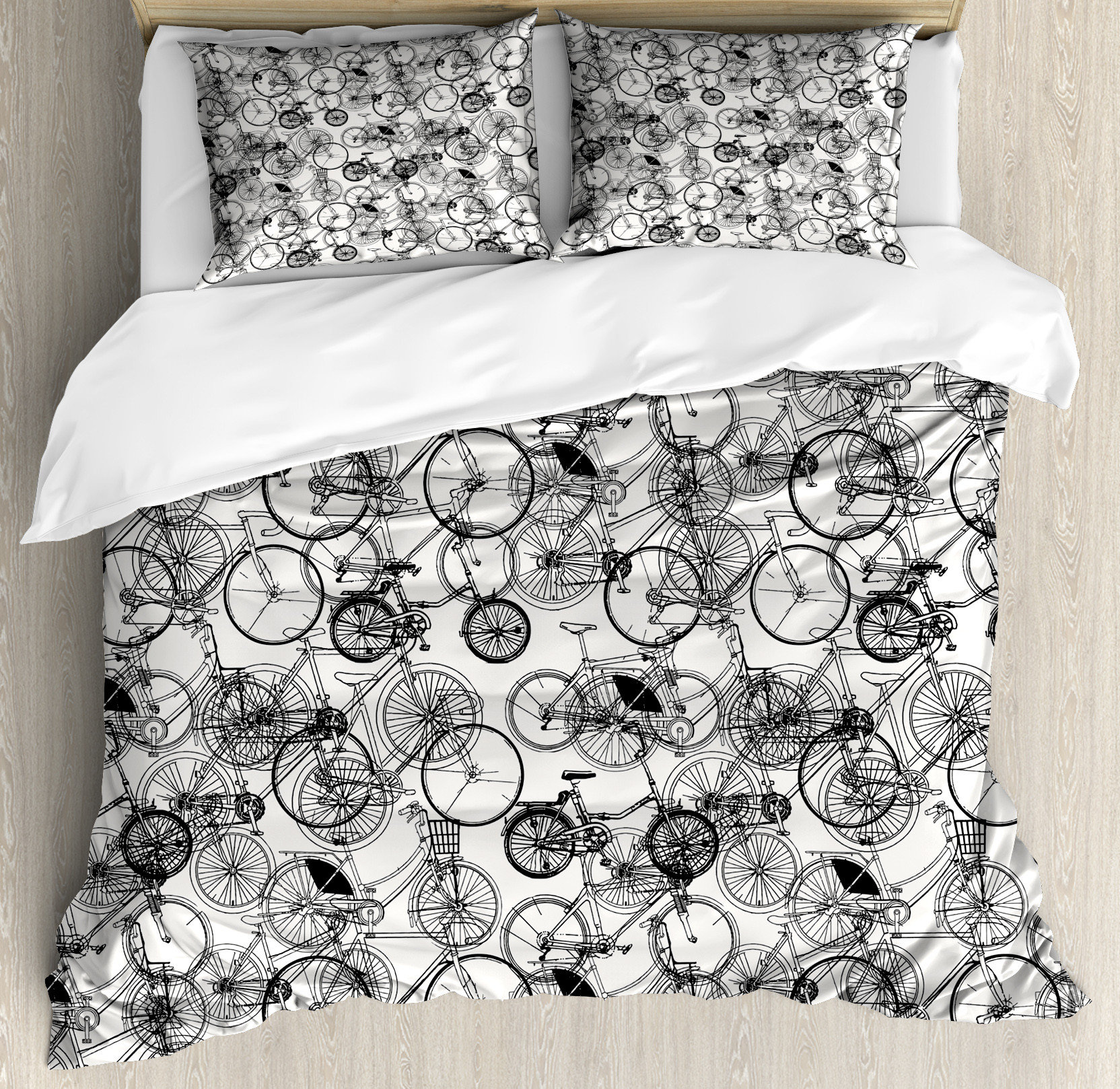 Bicycle Pattern Print Duvet Cover Bedding Set