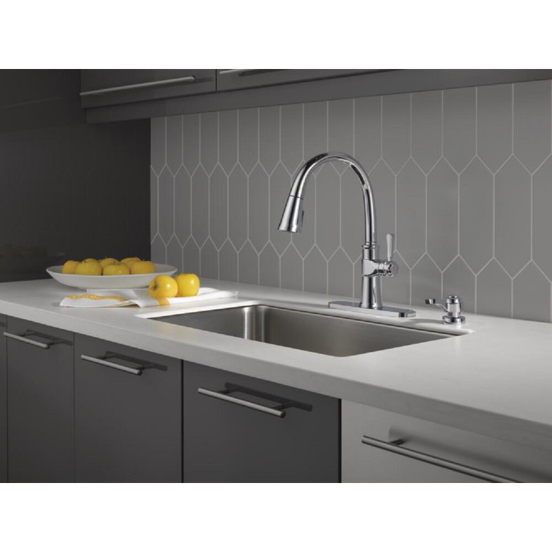 Spargo Pull Down Sprayer Kitchen Sink Faucet, Single Handle Kitchen Faucet, Chrome