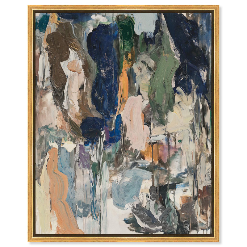 Obscured Visions, art contemporain par Art Remedy, Cadre flottant doré, H 46 po x l 37 po