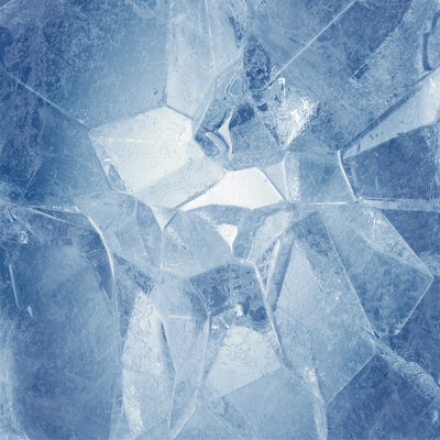 Broken Blue Ice - Wrapped Canvas Print