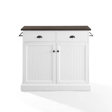 Aadrith 44'' Width Black Kitchen Island Lark Manor Base Finish: White