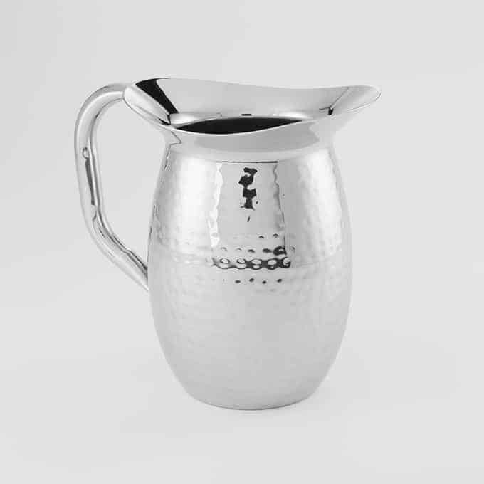 Pichet, double paroi, cloche, martelé, 44 oz.