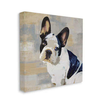 " French Bulldog Dog Grey Beige Neutral Patchwork " by Keri Rodgers