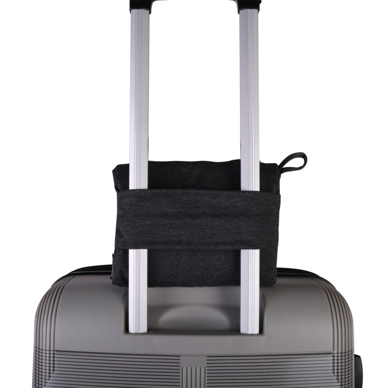 Grey Cotton Jersey Knit Packable Travel Blanket