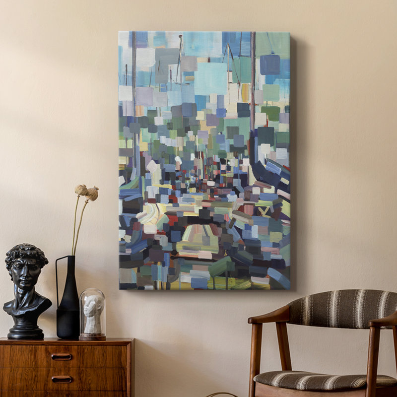 Les bateaux du matin I - galerie sur mesure, H 12 po x l 8 po