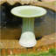 Baignoire d'oiseaux en céramique faite à la main avec glaçage dégradé vert, 16,93 po de diamètre, hauteur de 18,11 po, jardin extérieur pour les oiseaux se baignant et se nourrissant, légère et résistante aux intempéries