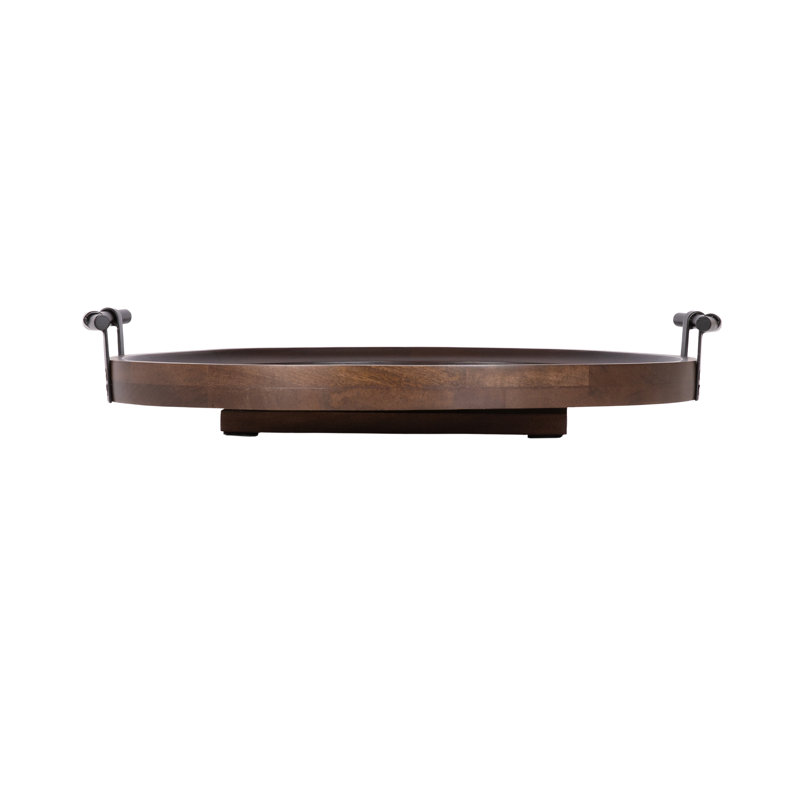 Plateau de rangement Bruillet, 19.25" W x 18" D x 3.74" H, Dark Brown