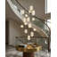 Lustre 15 lumières DEL en laiton satiné avec abat-jour PC-681598153-681598157-681598158