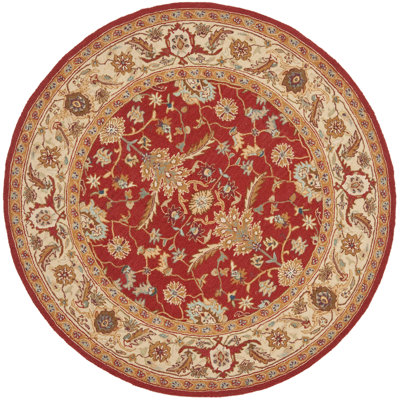 Hollander Hand-Hooked Wool Red Area Rug