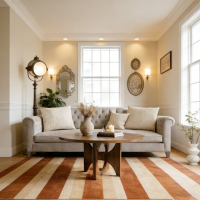 Aurelia Modern Round  Solid Wood Coffee Table with Sculptural Base