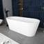67 po X 30 po Baignoire de trempage autoportante en acrylique avec drain central en blanc brillant