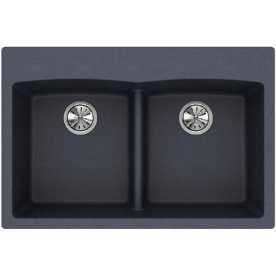 Quartz Classic 33" x 22" x 10" Double Basin Drop-In Kitchen Sink