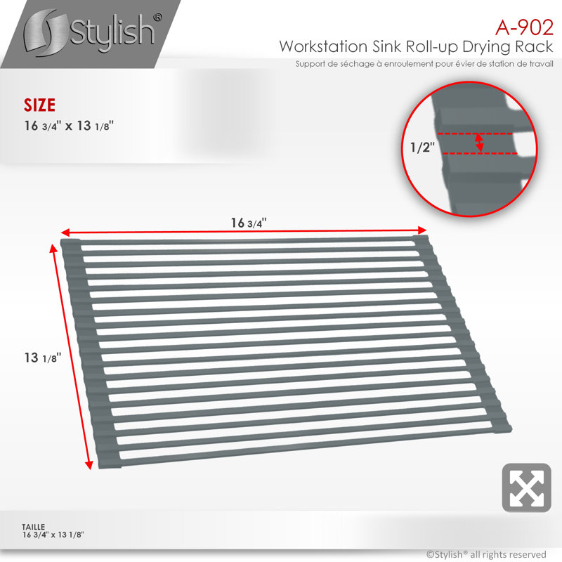 Flex Workstation Sink Roll-up Drying Rack Trivet
