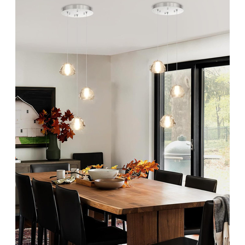 Luminaire suspendu moderne en cristal avec ampoules à DEL pour îlot de cuisine, salle à manger, plafond de couloir de chambre à coucher