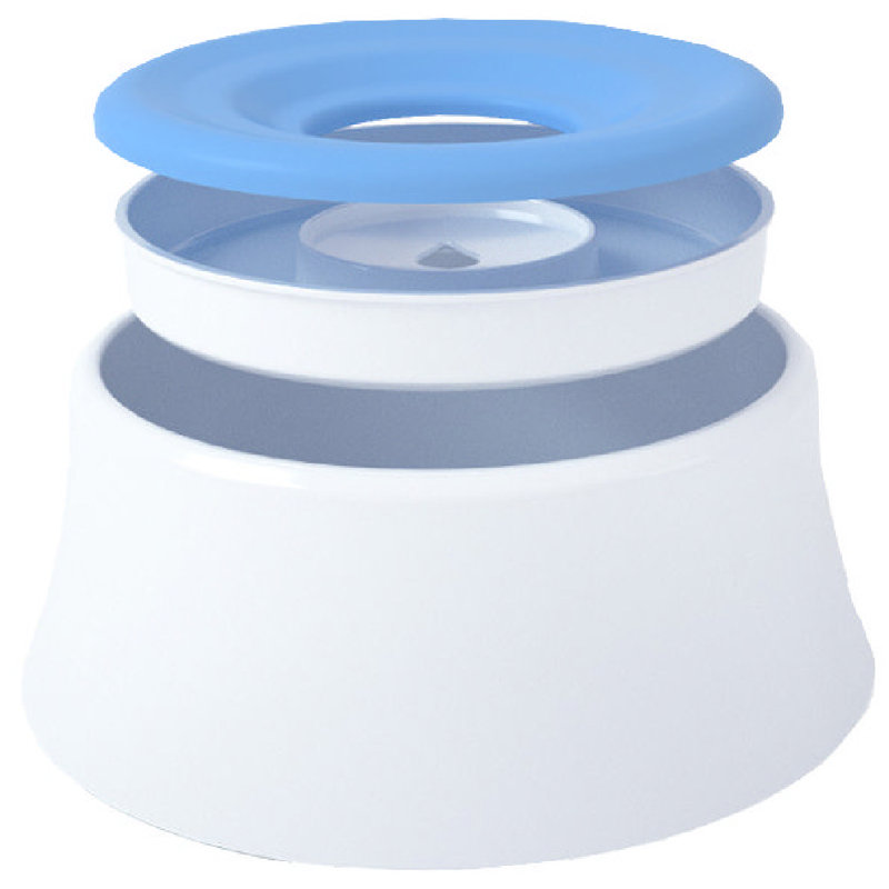 Blue and White Anti-Spill Floating Pet Water and Food Bowl