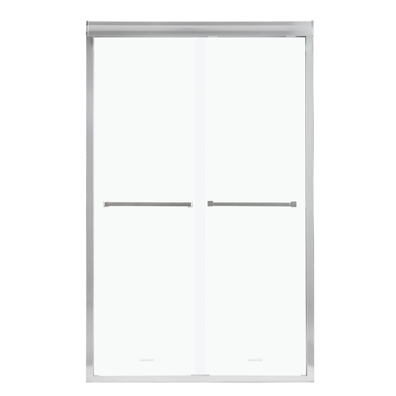 Cabine de douche coulissante semi-sans cadre 48 po, Chrome
