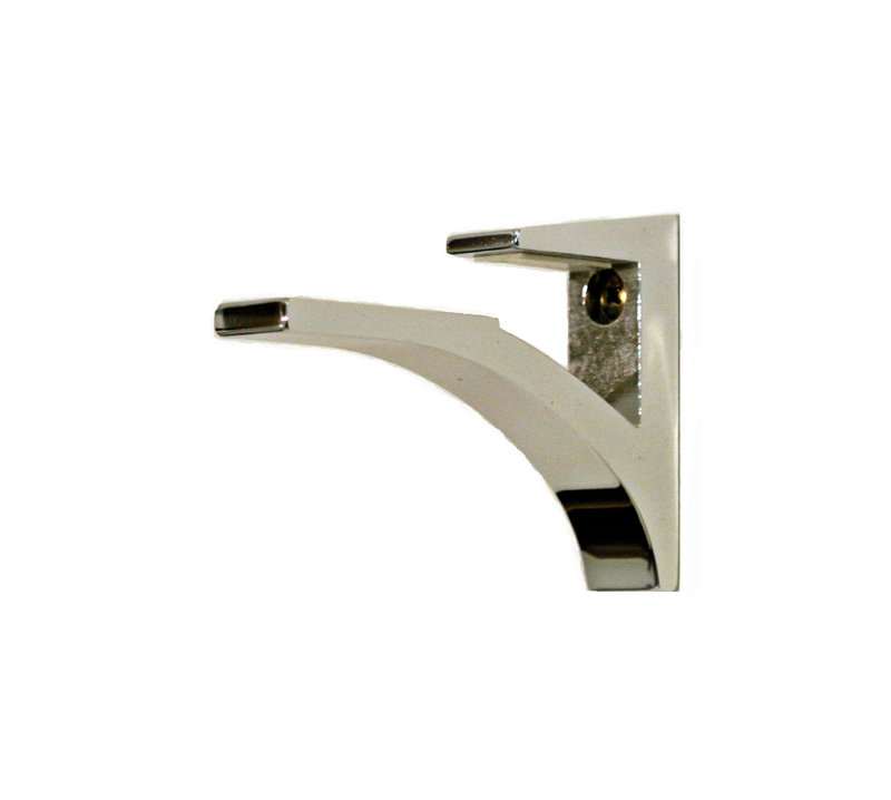 Dasheika Glass Bracket Shelf, Chrome, 24" W x 8" D