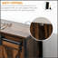 Buffet industriel avec portes de grange coulissantes et tablettes réglables, brun rustique industriel