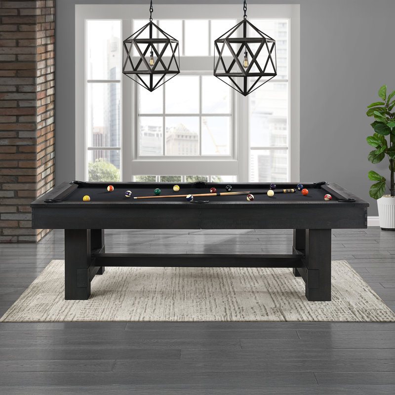 Reno 8' Rustic Pool Table In Ink Black- Professional Delivery & Installation Included ($1,000+ Value)