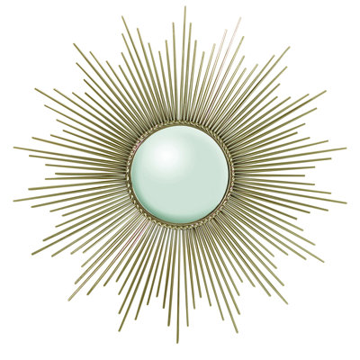 Sunburst Mirror-Nickel w/Security HDWE