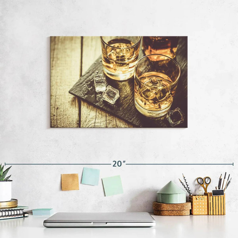 «Rustic Whiskey», reproduction sur toile, H 8 po x l 12 po x P 1 po