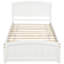 Lit plateforme en bois avec tête de lit, pied de lit et lattes en bois-564919501