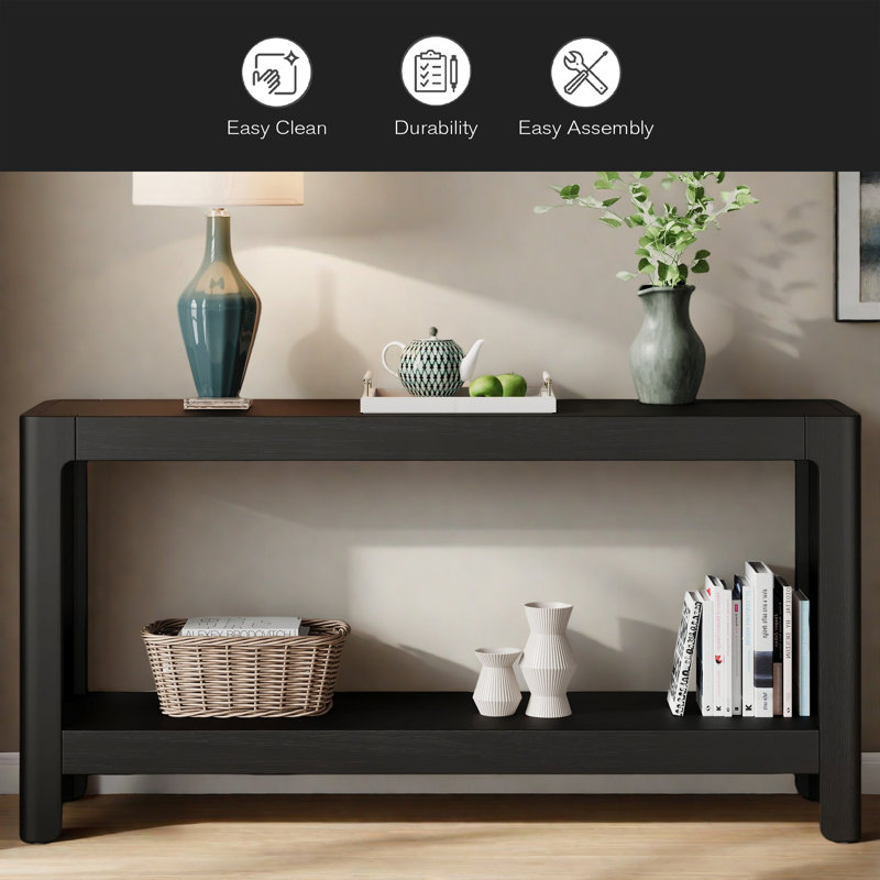 Console de style campagnard Mirod, Noir
