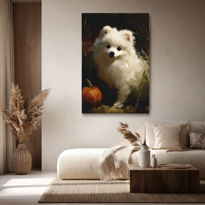 Rustic Oil Painting Pomeranian Canvas Art High Definition - Studio