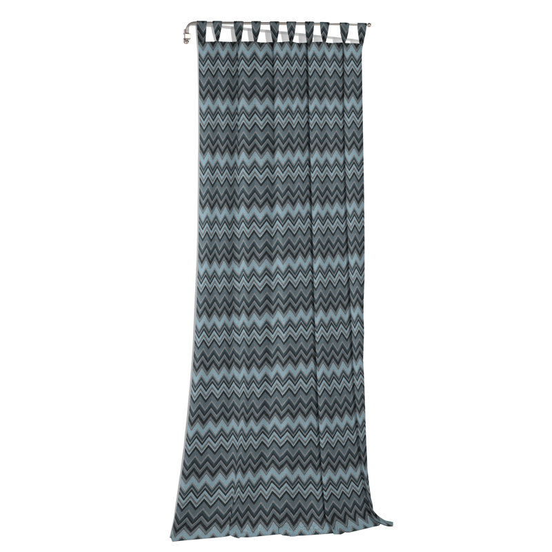 Kurtus Room Darkening Curtain Single Panel, 132cm Width x 175cm Drop, Blue/Black/Grey