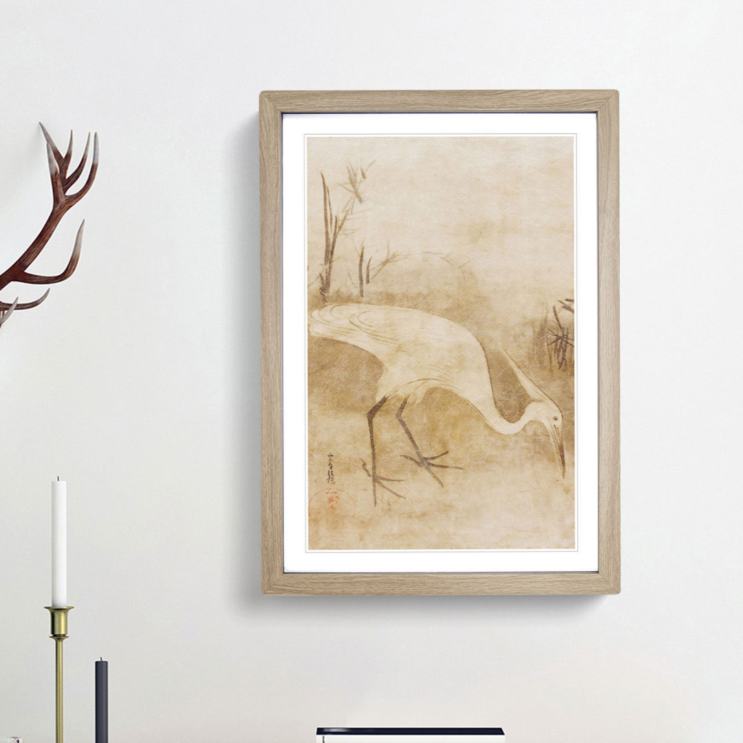 White Heron by Tawaraya Sotatsu - Picture Frame Art Prints