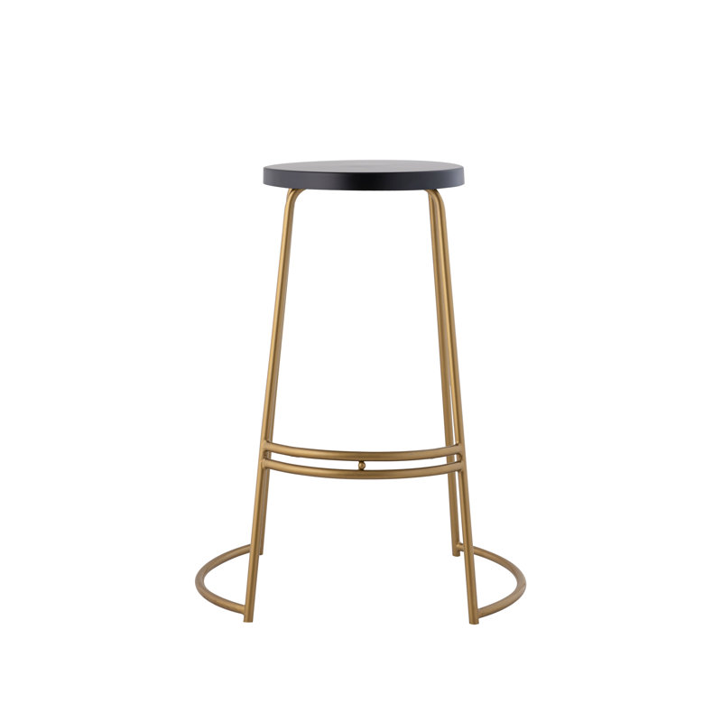 Menadevi Counter Stool with Metal Frame, Black/Gold
