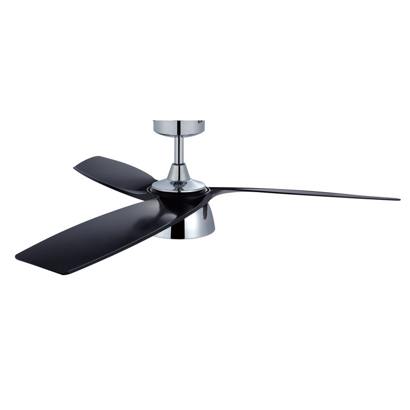 Braysen 132cm Ceiling Fan with LED Lights, Chrome/Black