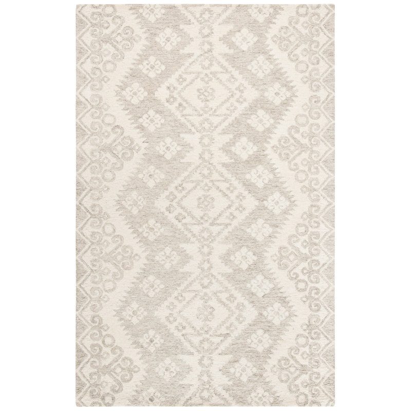 Selvidge Hand Tufted Indian Wool Southwestern Rug, Rectangle 5' x 8'