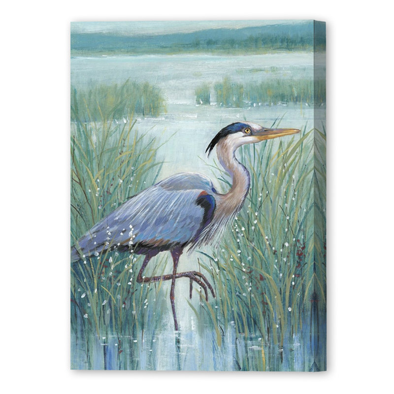 Wetland Heron I, estampe numérique sur toile tendue